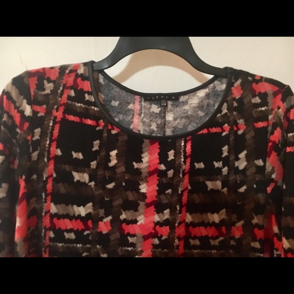 NWT 18W Tiana B Black, grey , coral shift dress - Picture 5 of 8